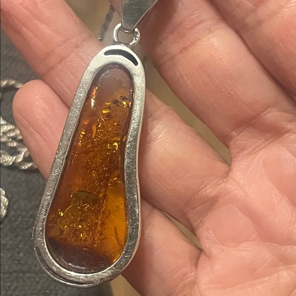 925 amber pendant necklace - Picture 6 of 11